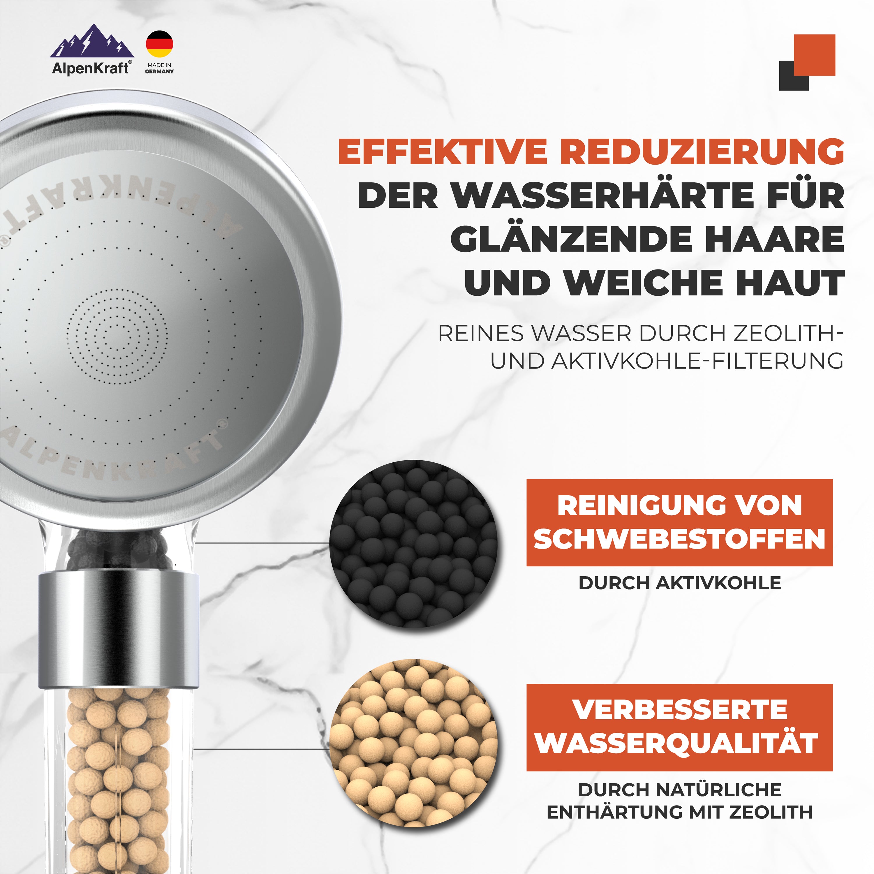 AlpenKraft® "ZugSpitze" Duschkopf