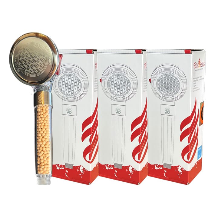 3x AlpenKraft® "ZugSpitze" Duschkopf Feuerberg Edition